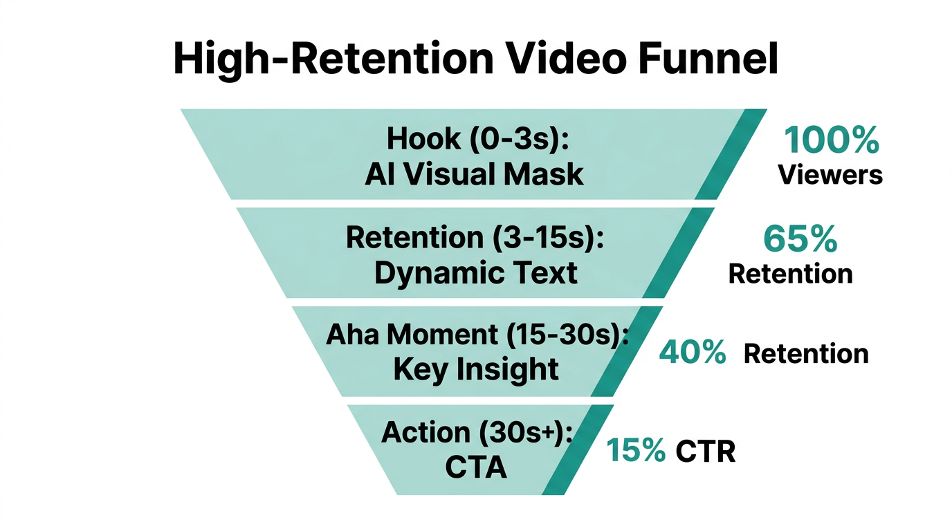 The correlation between AI-driven hooks and audience retention percentages.