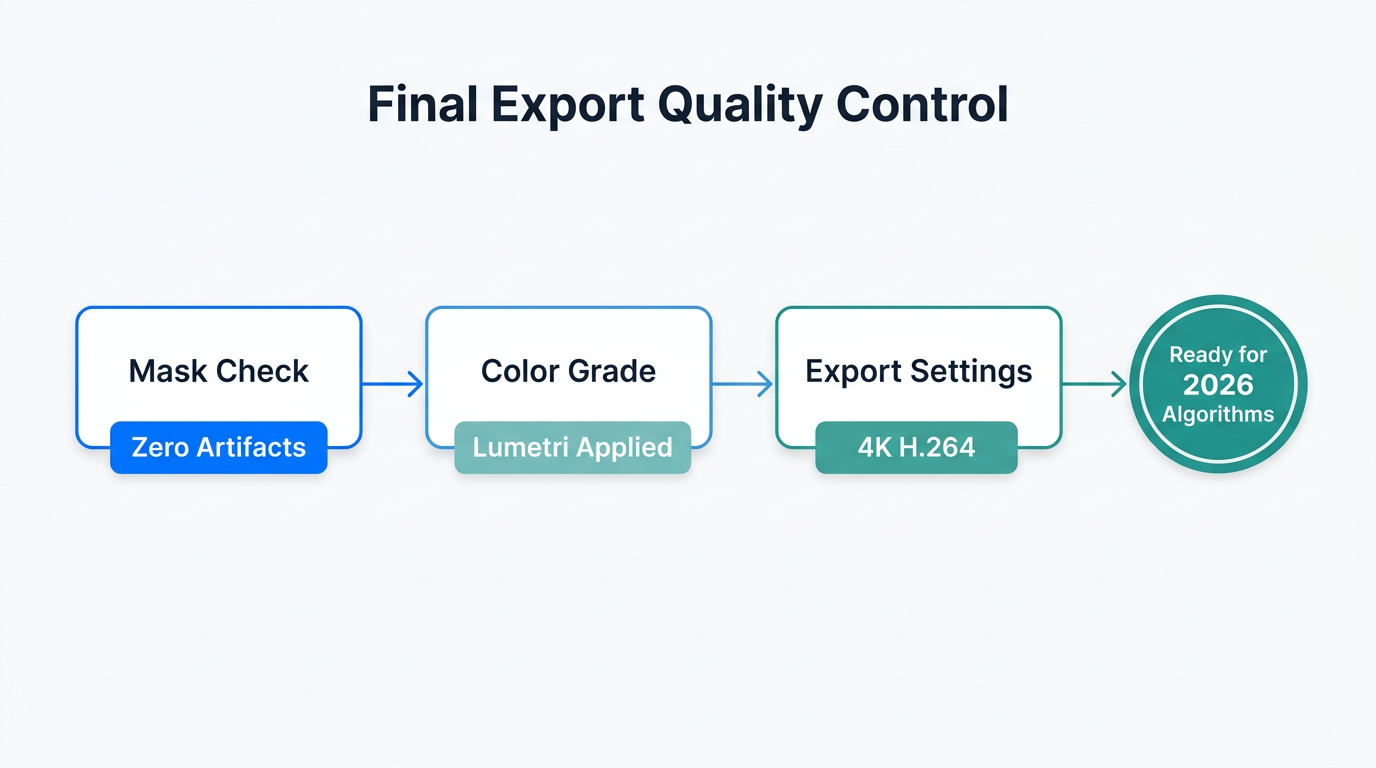 Quality control checklist to ensure videos meet high-fidelity growth standards.