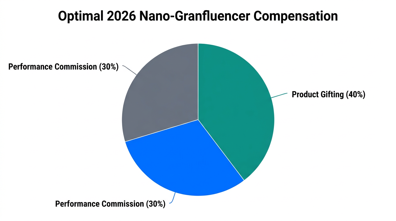 Recommended compensation distribution for nano-granfluencer partnerships in 2026.