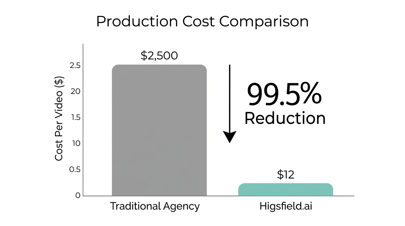 Significant cost savings achieved by switching from agencies to AI automation.