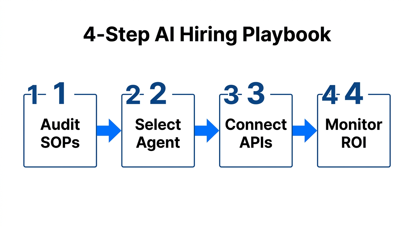 The four-step process for onboarding your first AI digital worker.