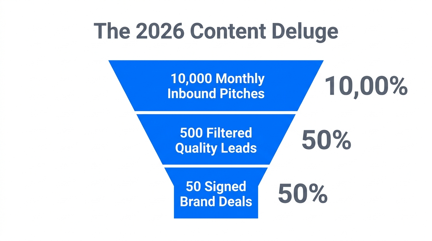 Funnel showing the efficiency of AI filtering in high-volume environments.