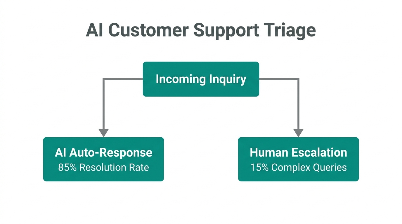How AI agents filter and resolve customer support tickets.