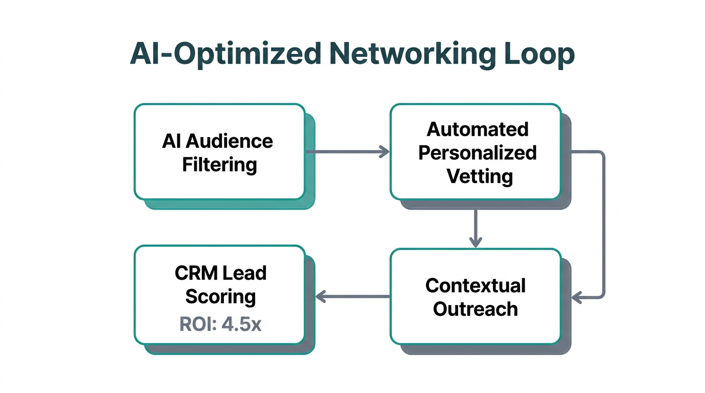 Automated workflow for identifying and vetting high-value networking opportunities.