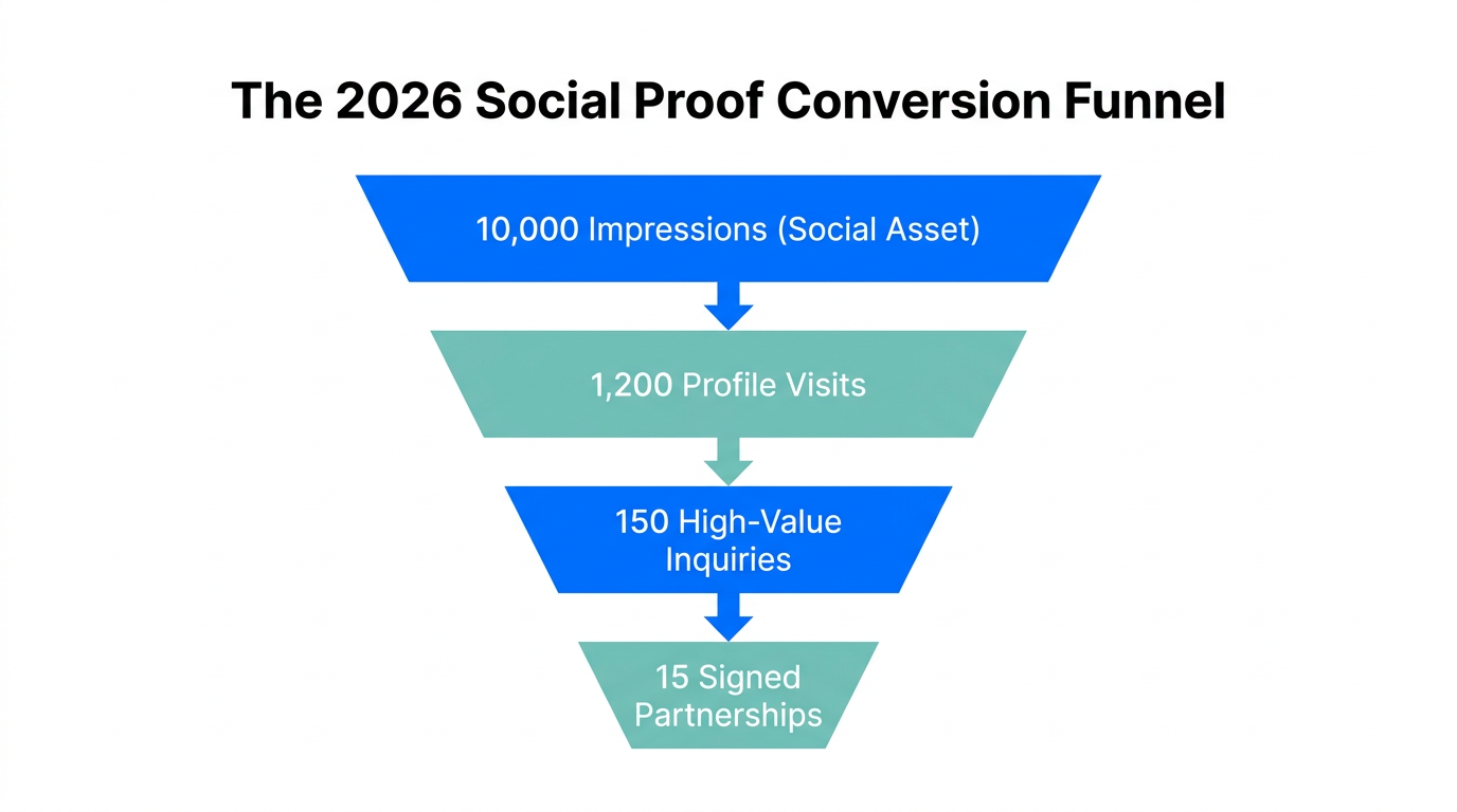 How social proof assets convert passive reach into high-value partnerships.