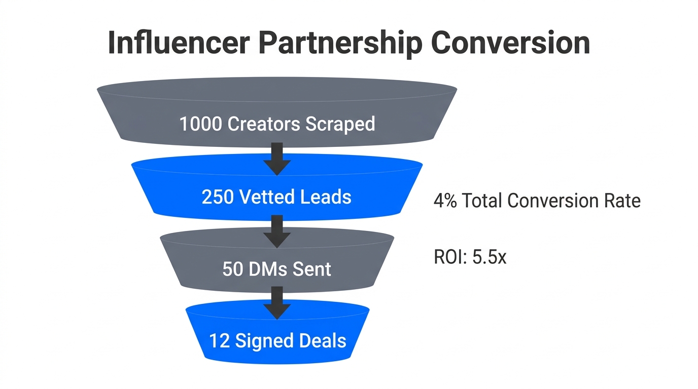 The conversion metrics for an effective influencer outreach campaign.