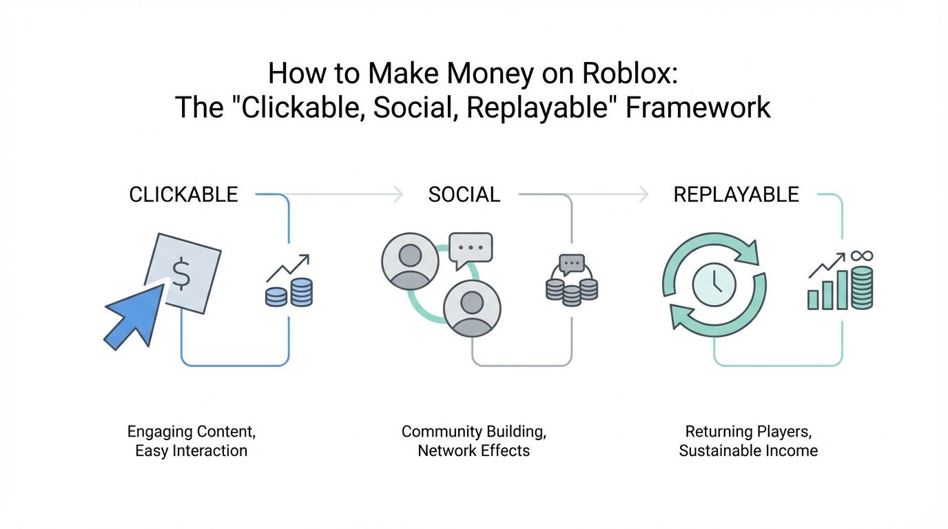 How to Make Money on Roblox: The 'Clickable, Social, Replayable' Framework