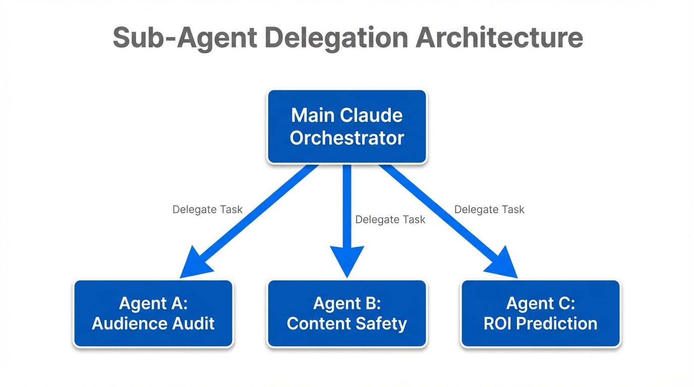 How sub-agents are deployed to handle specific creator auditing tasks.