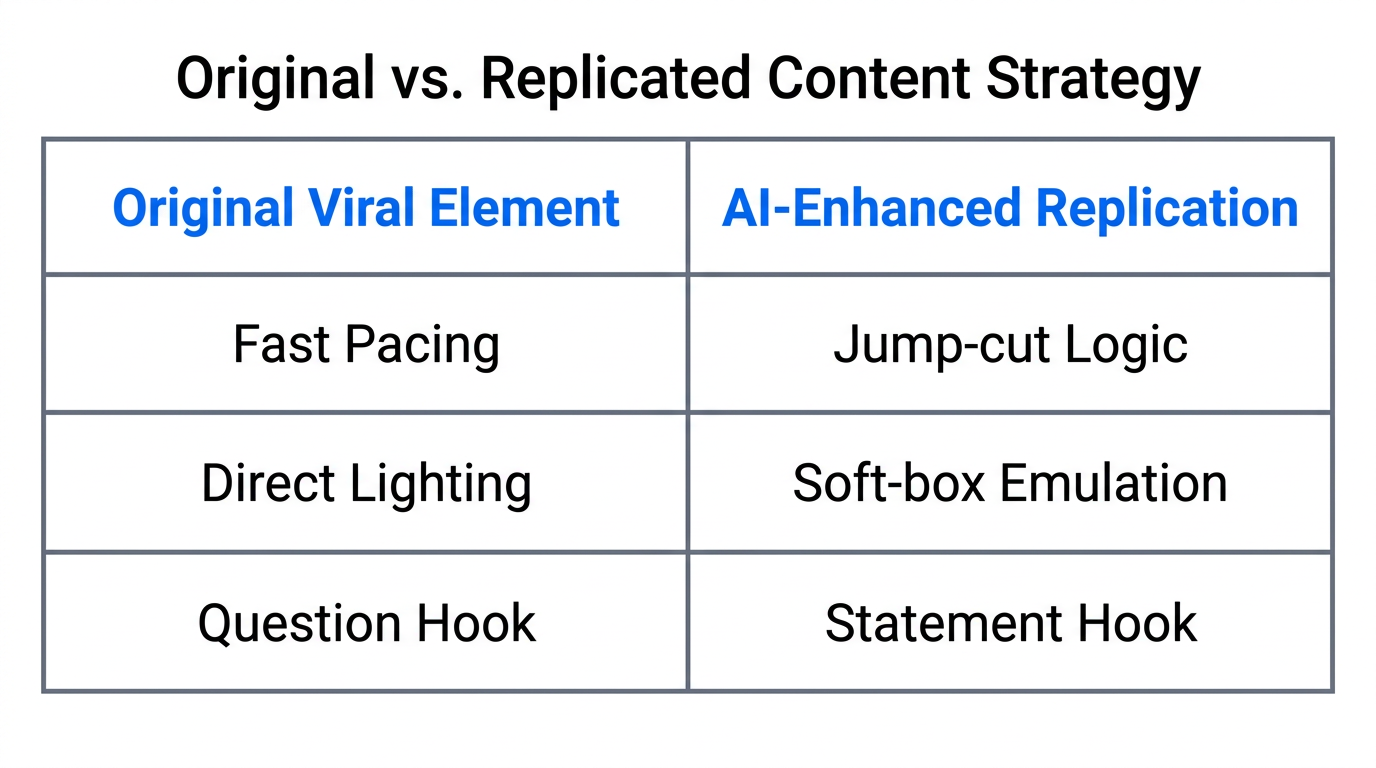 Comparison of original viral traits and their AI-replicated counterparts.