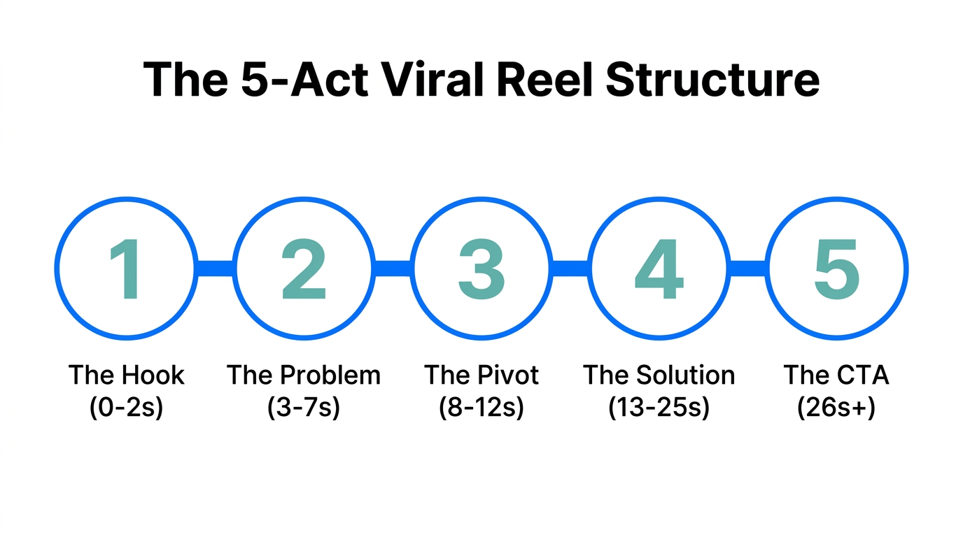 Timeline breakdown of a high-retention 5-act story structure.