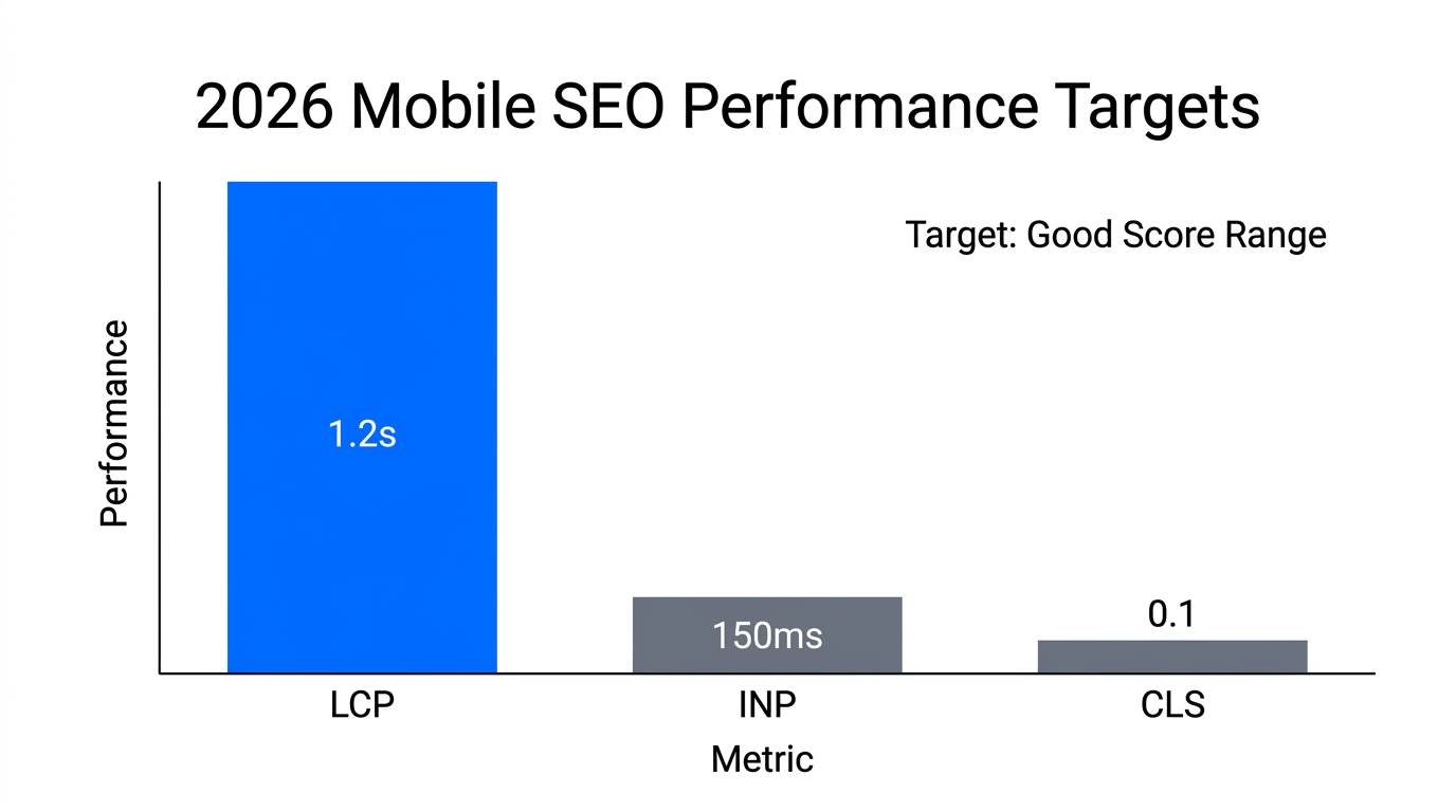 Core Web Vitals benchmarks required for ecommerce success in 2026.
