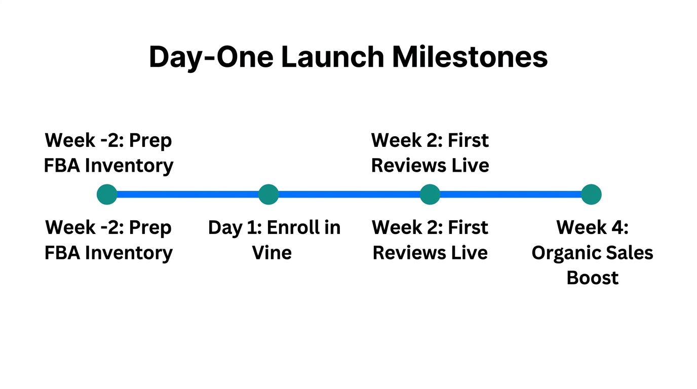 The ideal timing for Amazon Vine enrollment during a product launch.