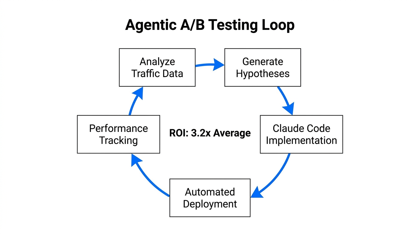 The automated lifecycle of agentic A/B testing via Claude Code.