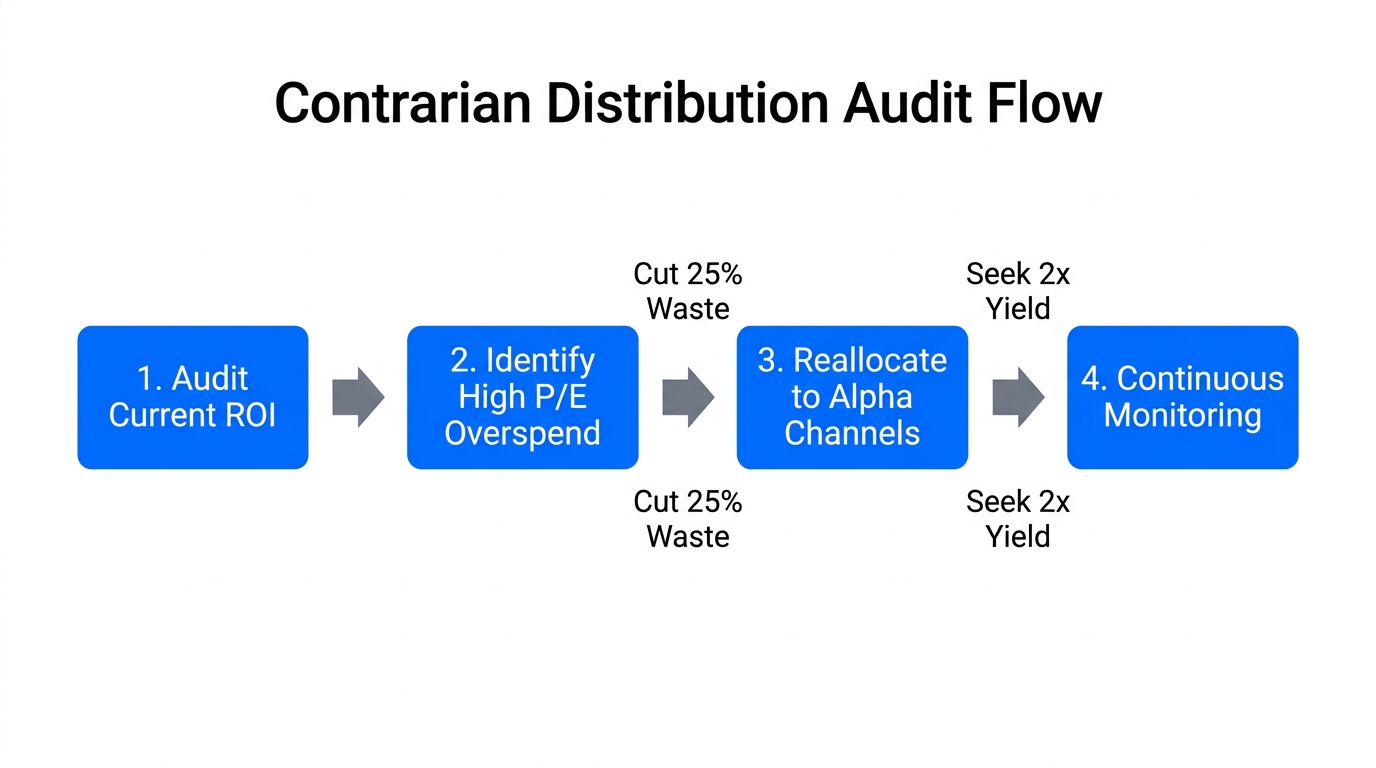 The four-step process for auditing and rebalancing a marketing distribution mix.