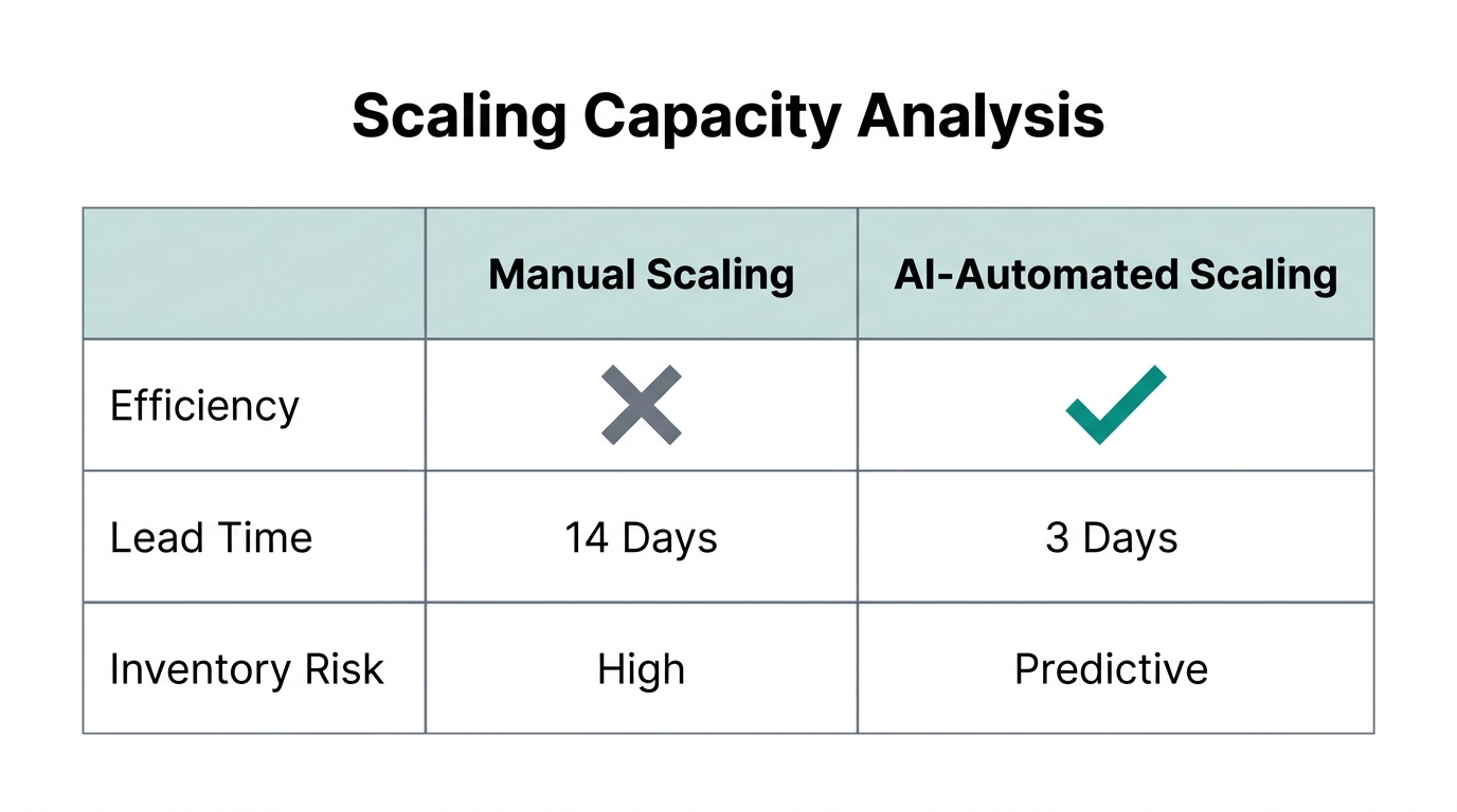 Comparison of manual versus automated methods for scaling viral demand.