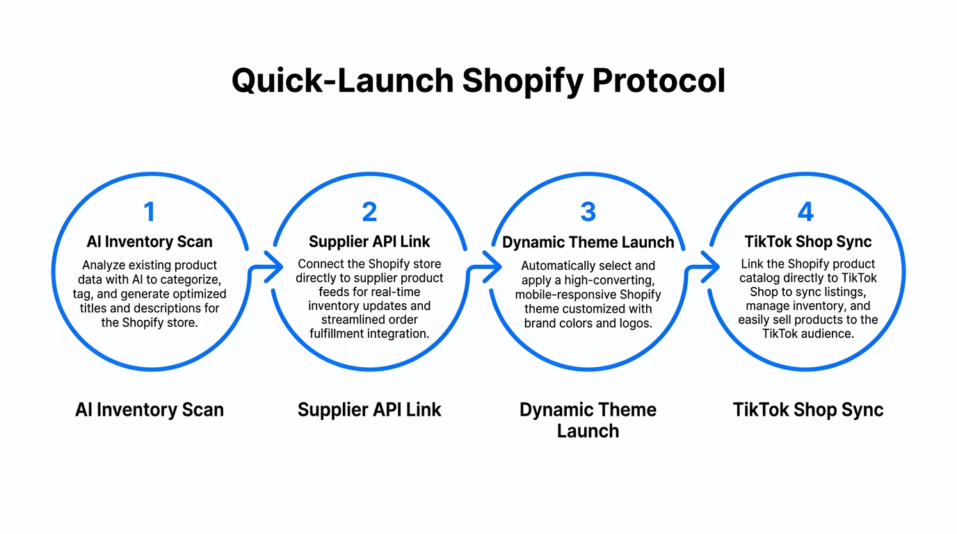 The four-step workflow for executing a rapid Shopify flash drop.