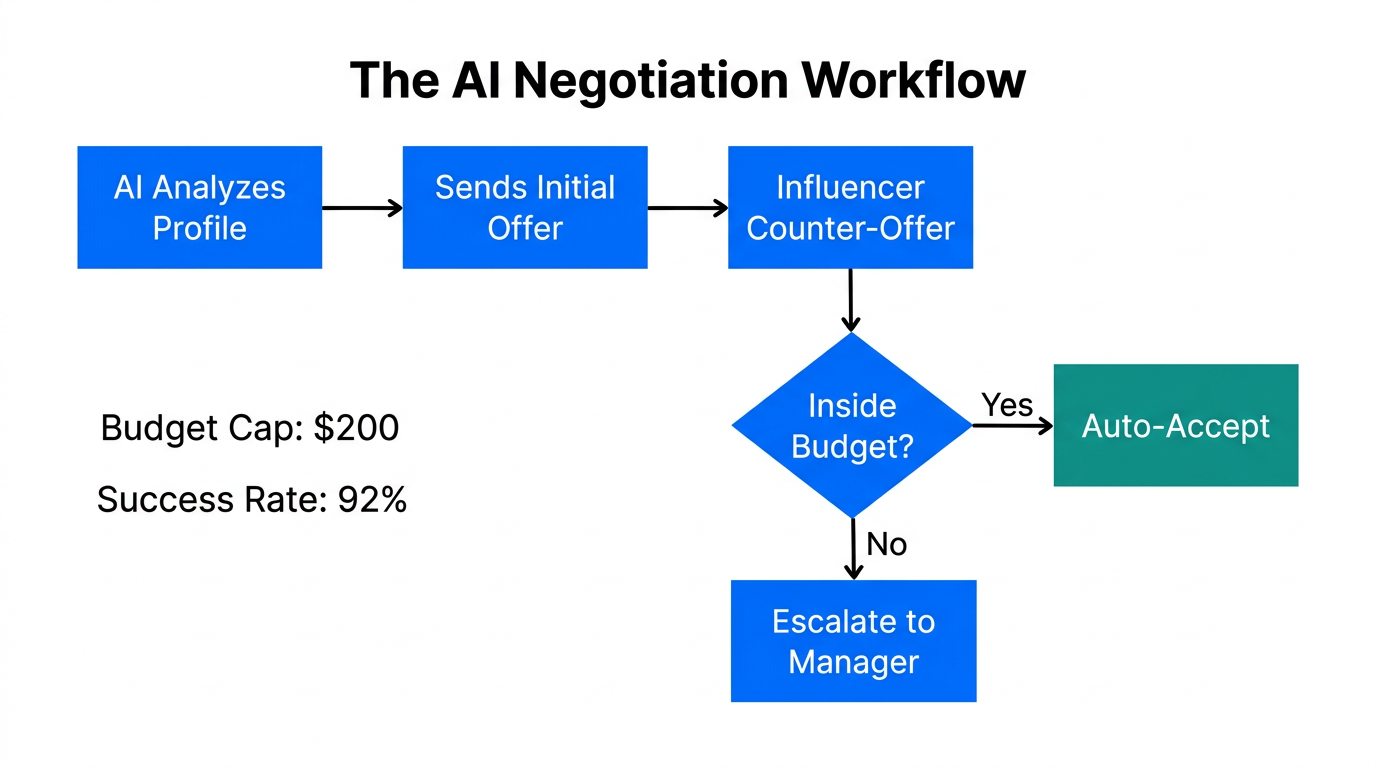 Step-by-step logic of an autonomous AI negotiation agent.
