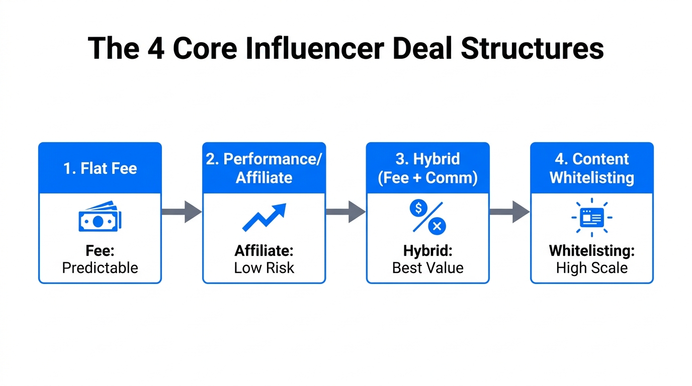 A breakdown of common influencer deal structures and their ROI impact.