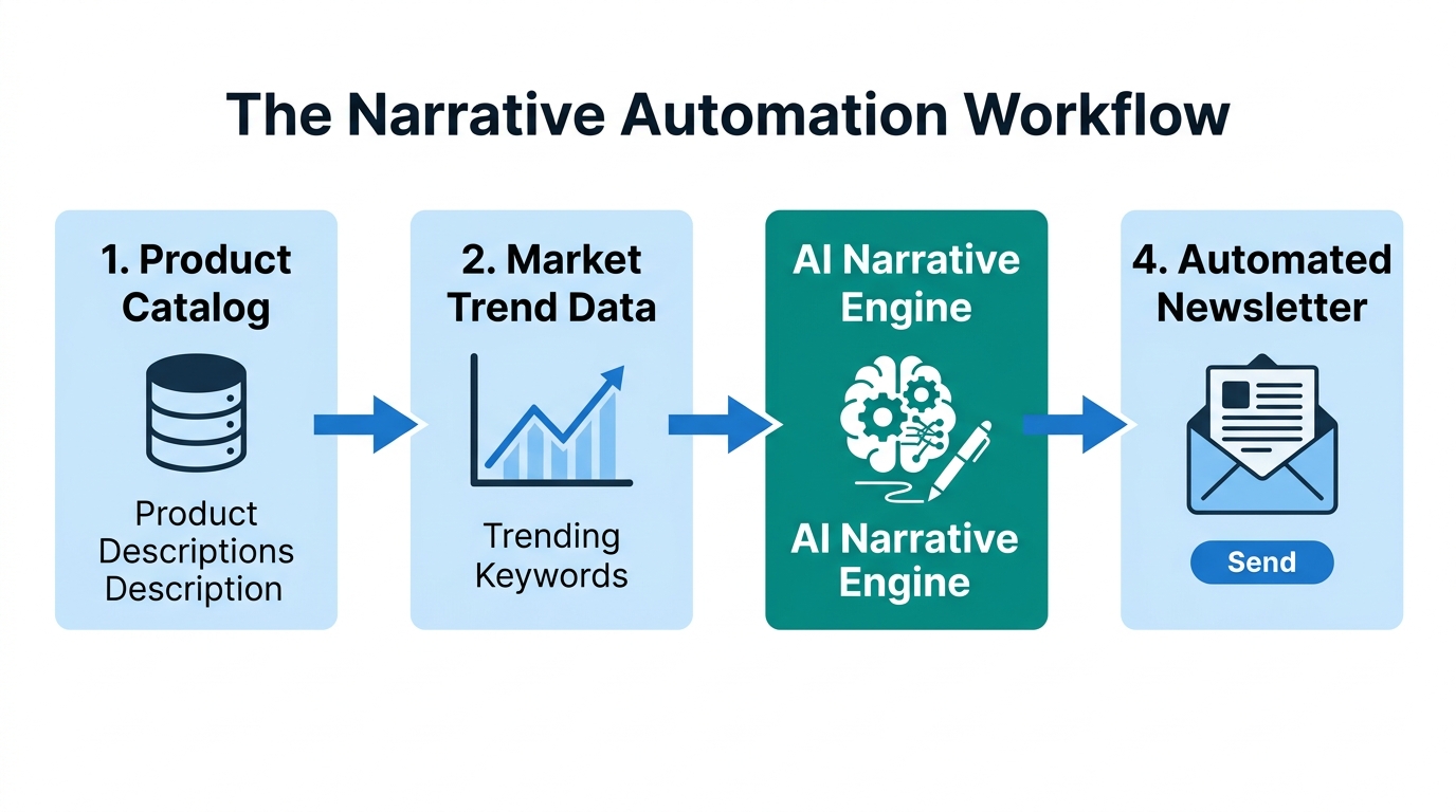 Step-by-step workflow for turning product catalogs into trend-aligned newsletters.