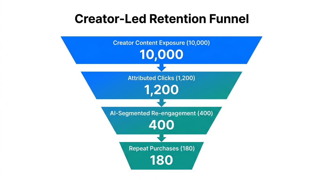 The conversion funnel for scaling retention through creator-driven content.