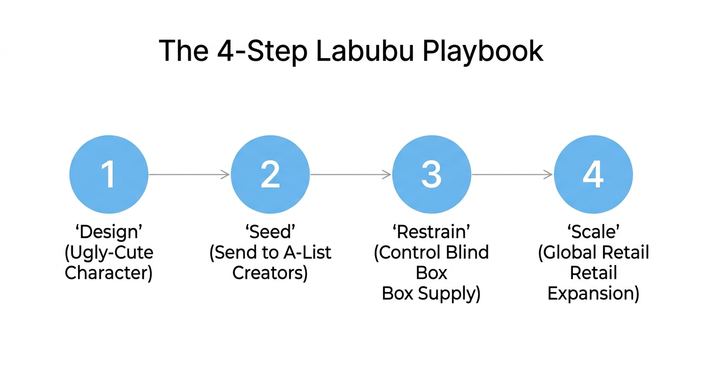 The strategic steps PopMart used to scale Labubu's global presence.
