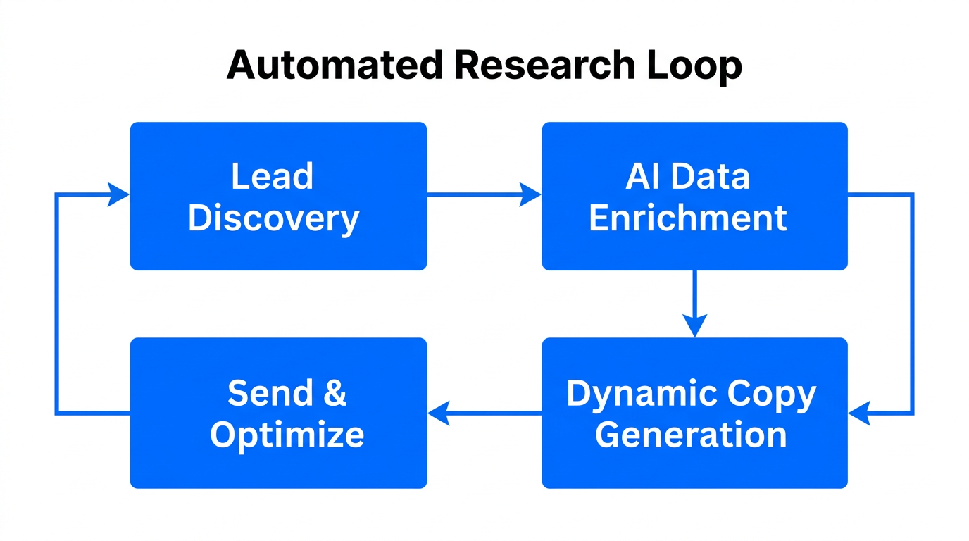 Step-by-step workflow of a technical auto-research loop implementation.