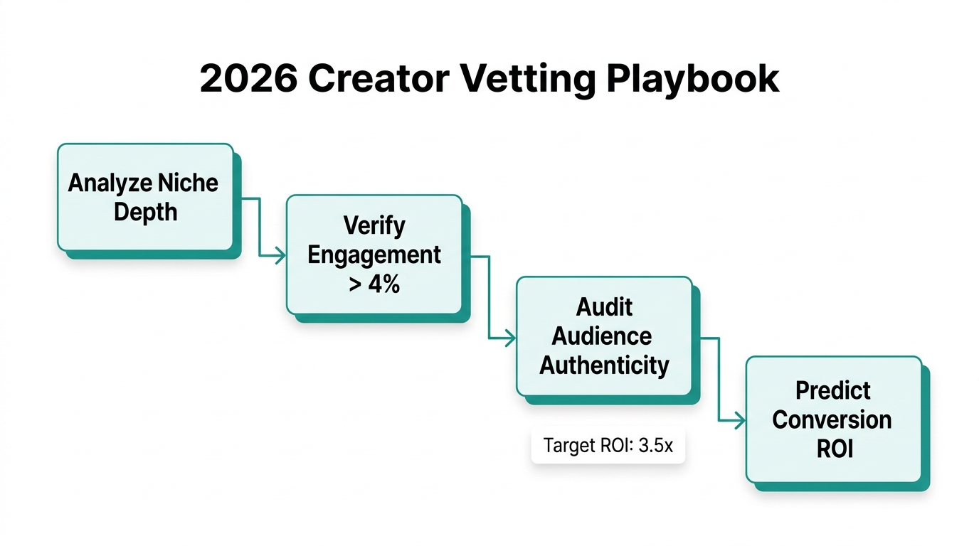 Step-by-step workflow for vetting high-value creators in 2026.