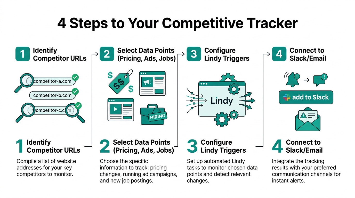 The four-step process for building a custom real-time intelligence tracker.