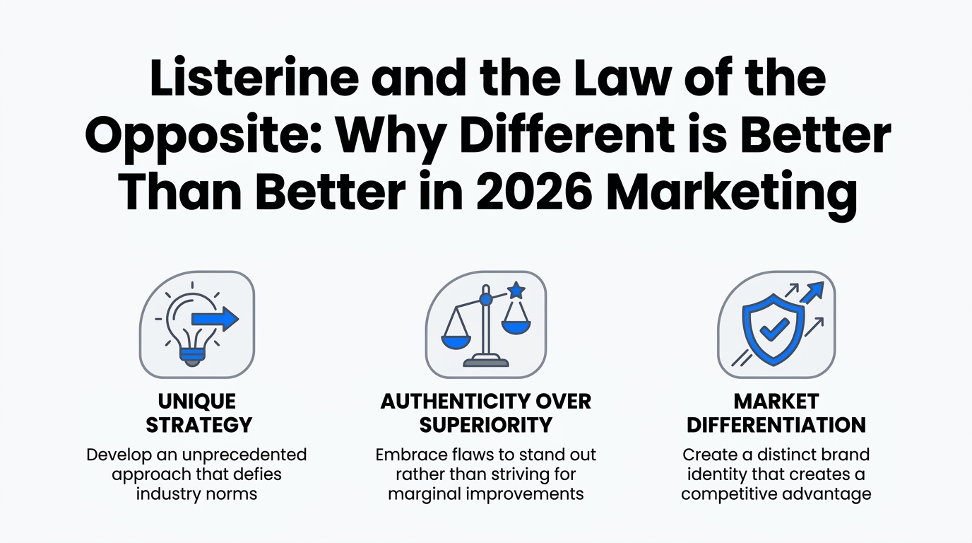 Listerine and the Law of the Opposite: Why Different is Better Than Better in 2026 Marketing