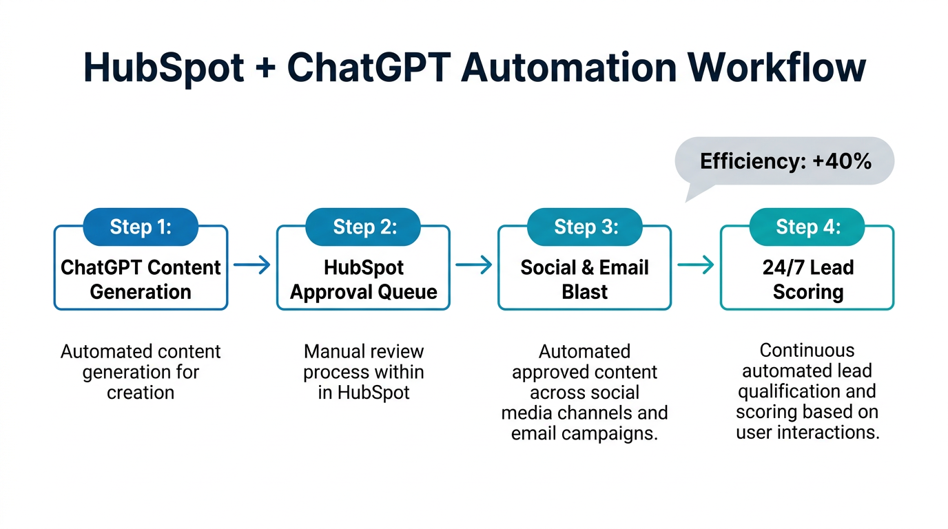 Automated content distribution workflow using HubSpot and ChatGPT integration.