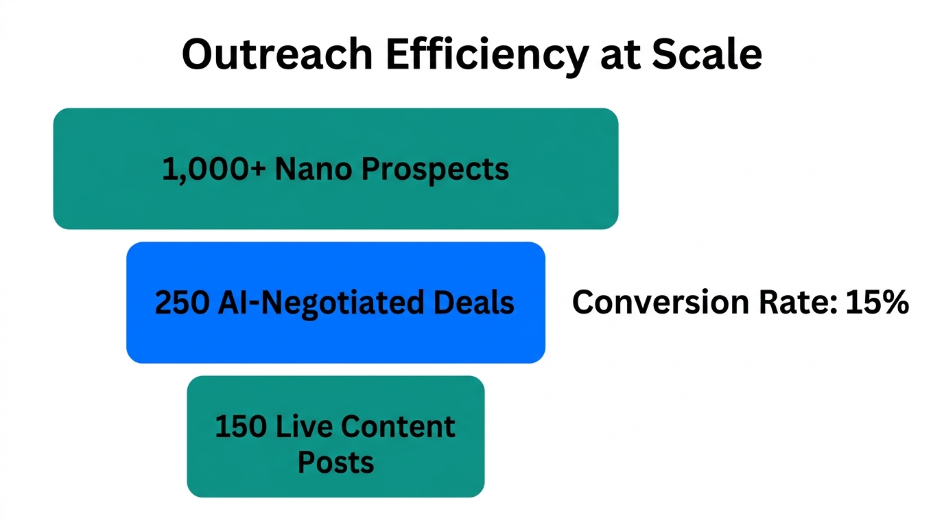 The conversion funnel from initial prospect to live content.