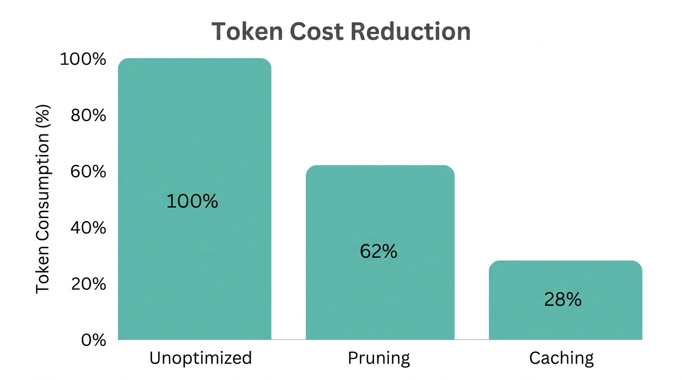 Comparison of token usage across different optimization strategies.
