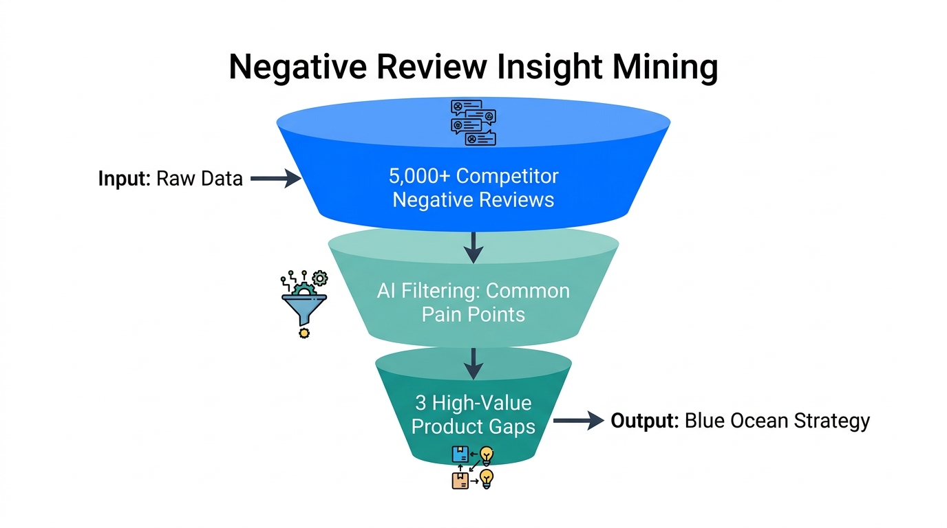 How AI agents transform thousands of negative reviews into strategic gaps.