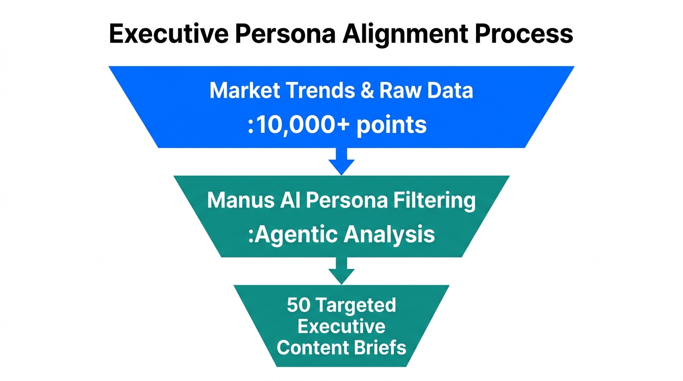 The funnel process for transforming raw data into high-level executive content.