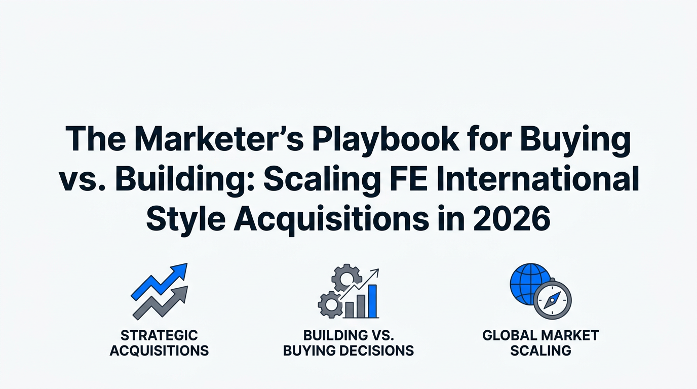 The Marketer’s Playbook for Buying vs. Building: Scaling FE International Style Acquisitions in 2026