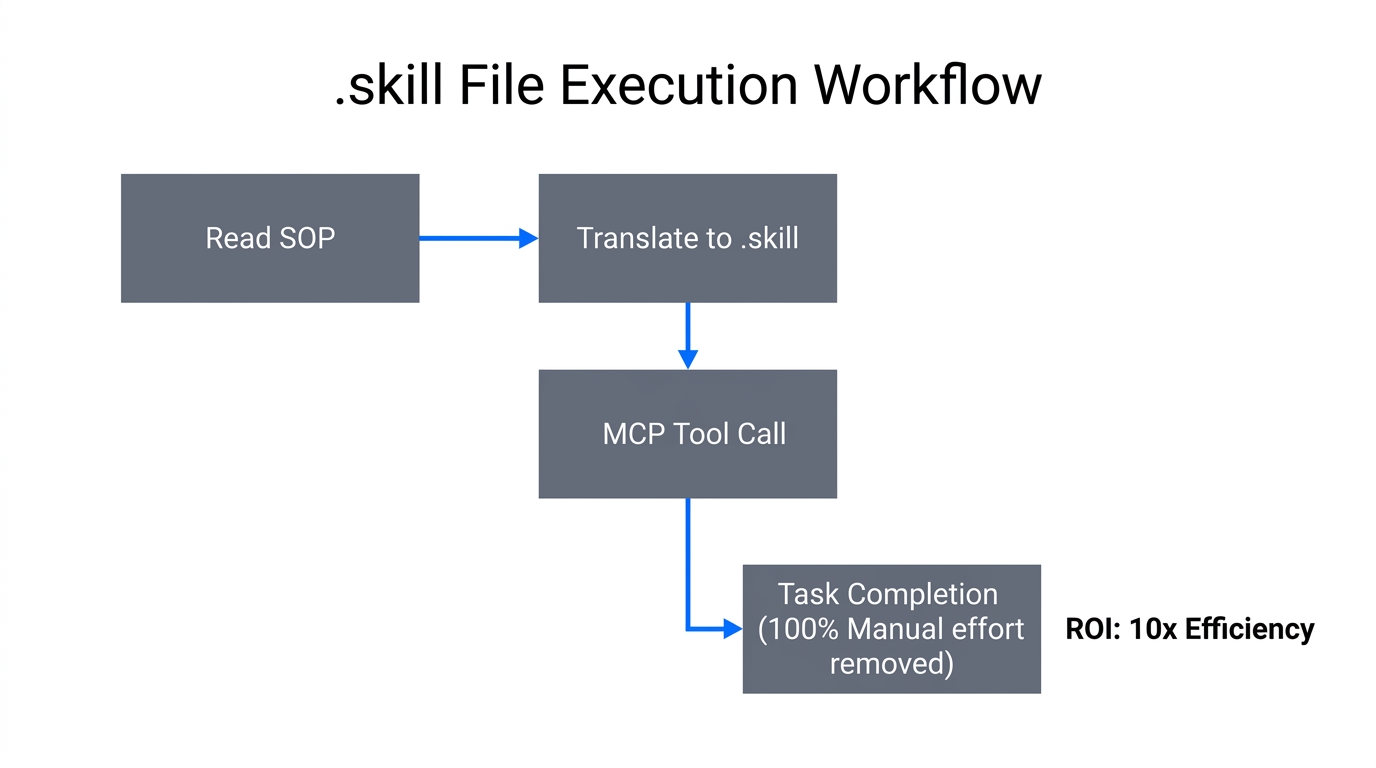 Workflow for converting standard operating procedures into executable AI skills.