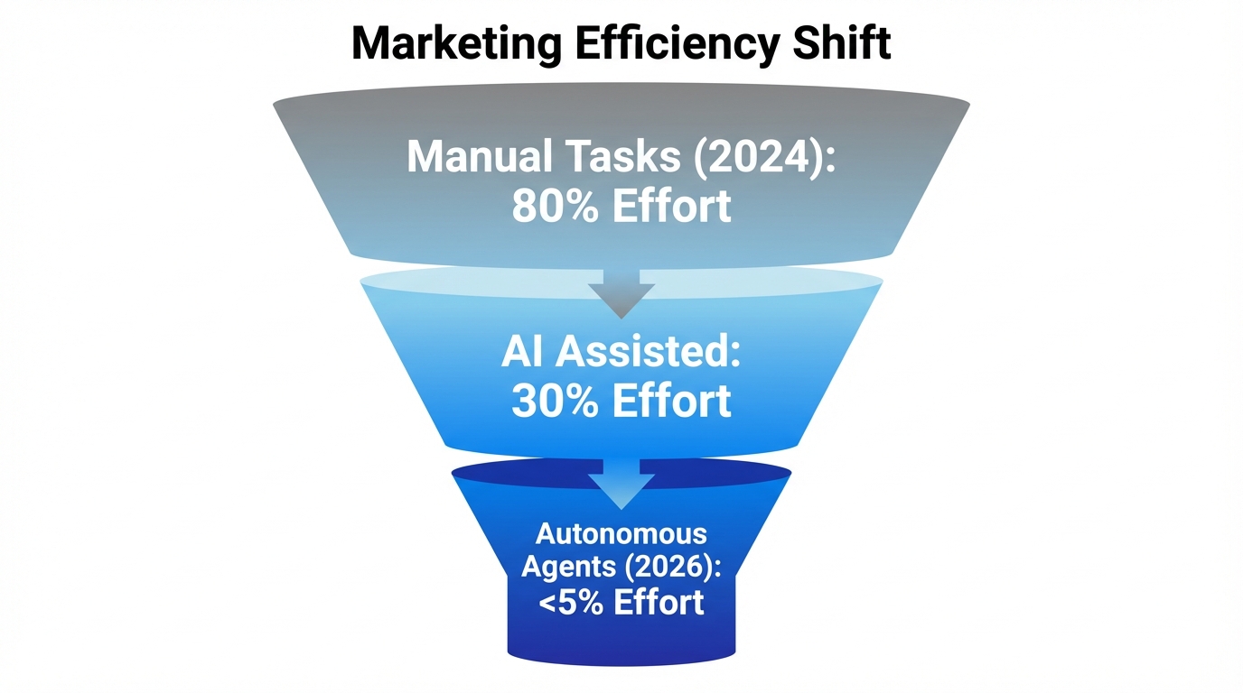 Projected reduction in manual effort through autonomous marketing automation.