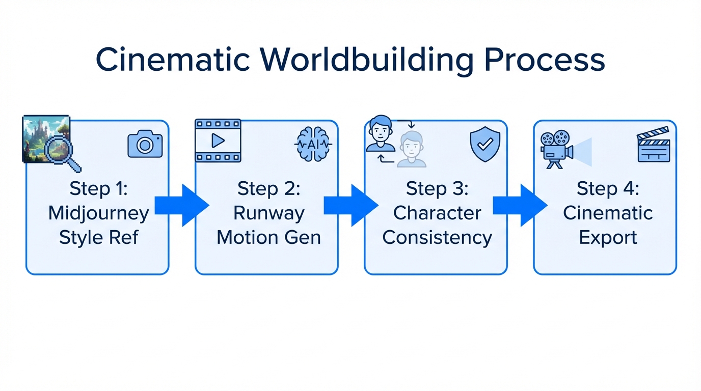 Production workflow from static style reference to cinematic video campaign.