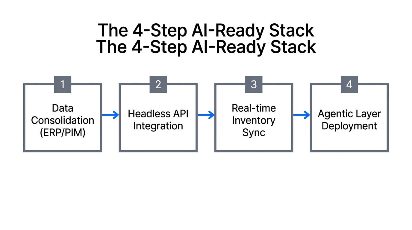 The four foundational steps to building an AI-ready unified commerce stack.