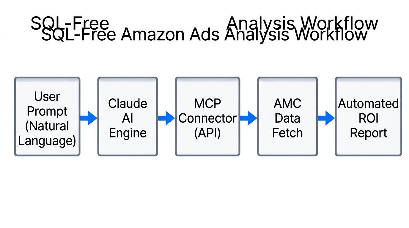 The automated workflow from natural language prompts to AMC data insights.