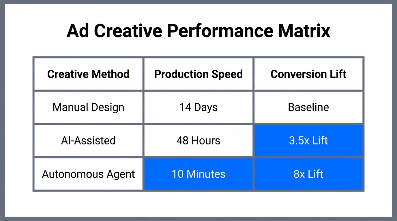 Comparison of production speed and conversion lift across AI tiers.