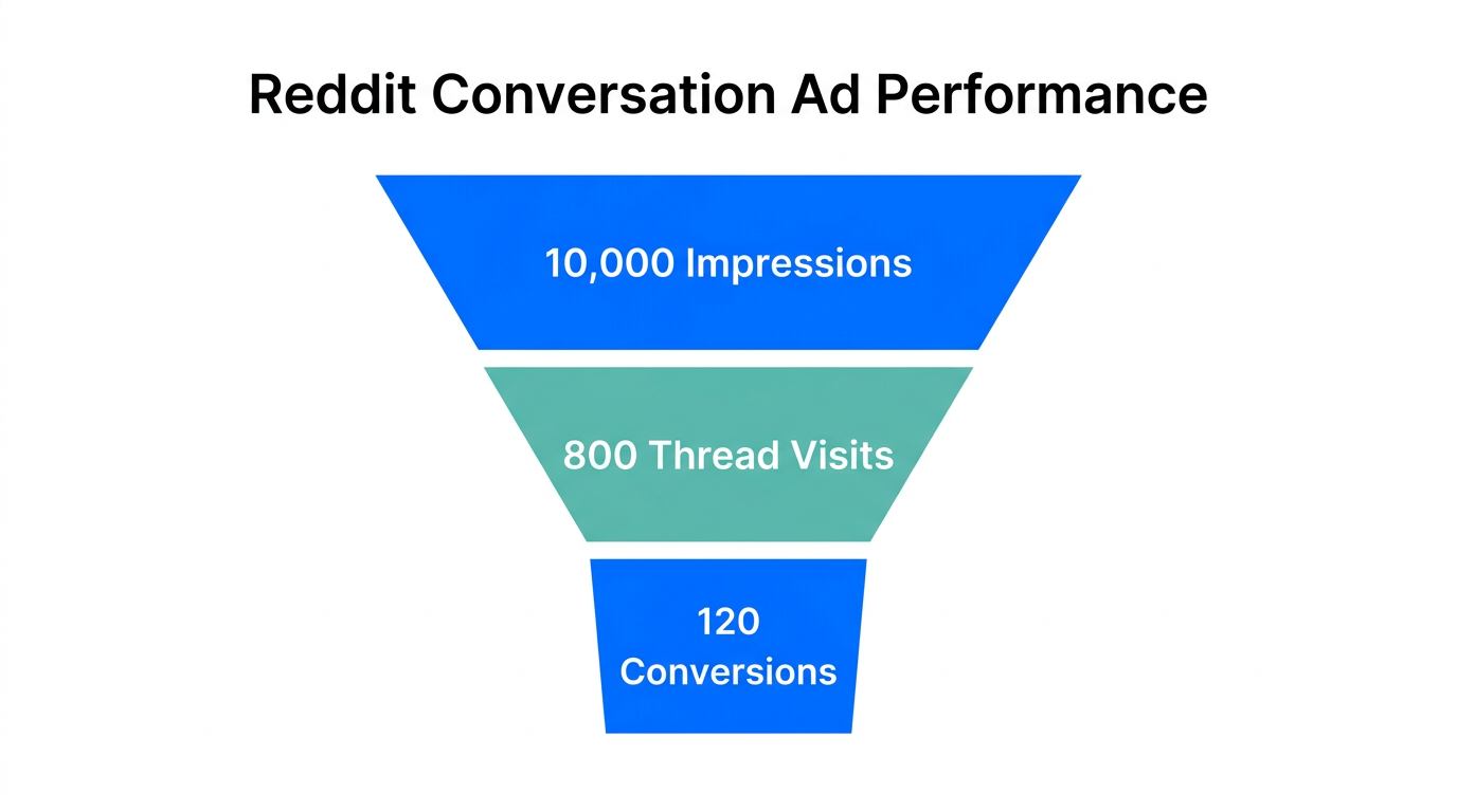 Conversion funnel metrics for effective Reddit conversation-based advertising.
