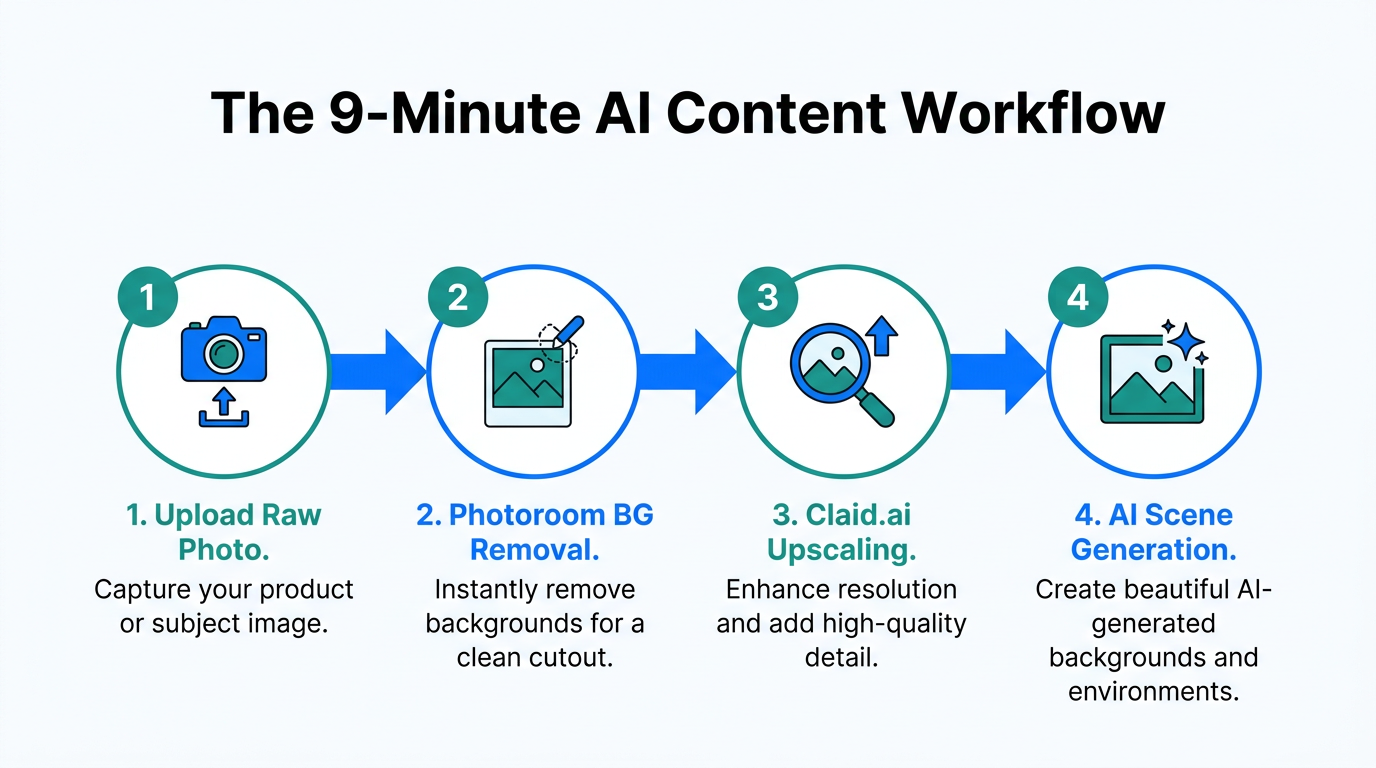 A 4-step workflow for generating lifestyle assets in 9 minutes.