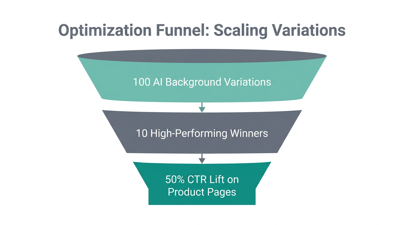 The process of filtering AI variations to maximize ROI via A/B testing.