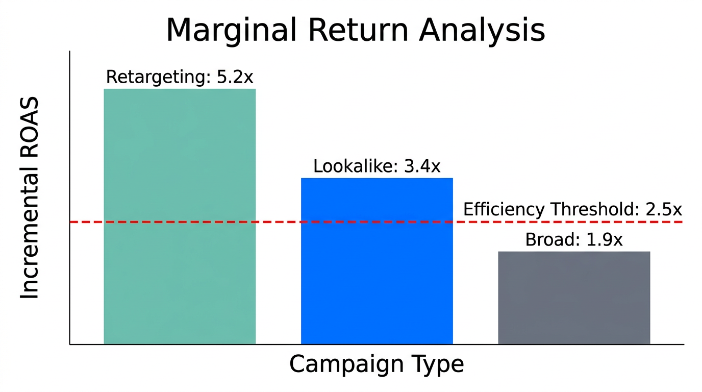 Comparison of incremental ROAS across different campaign segments.