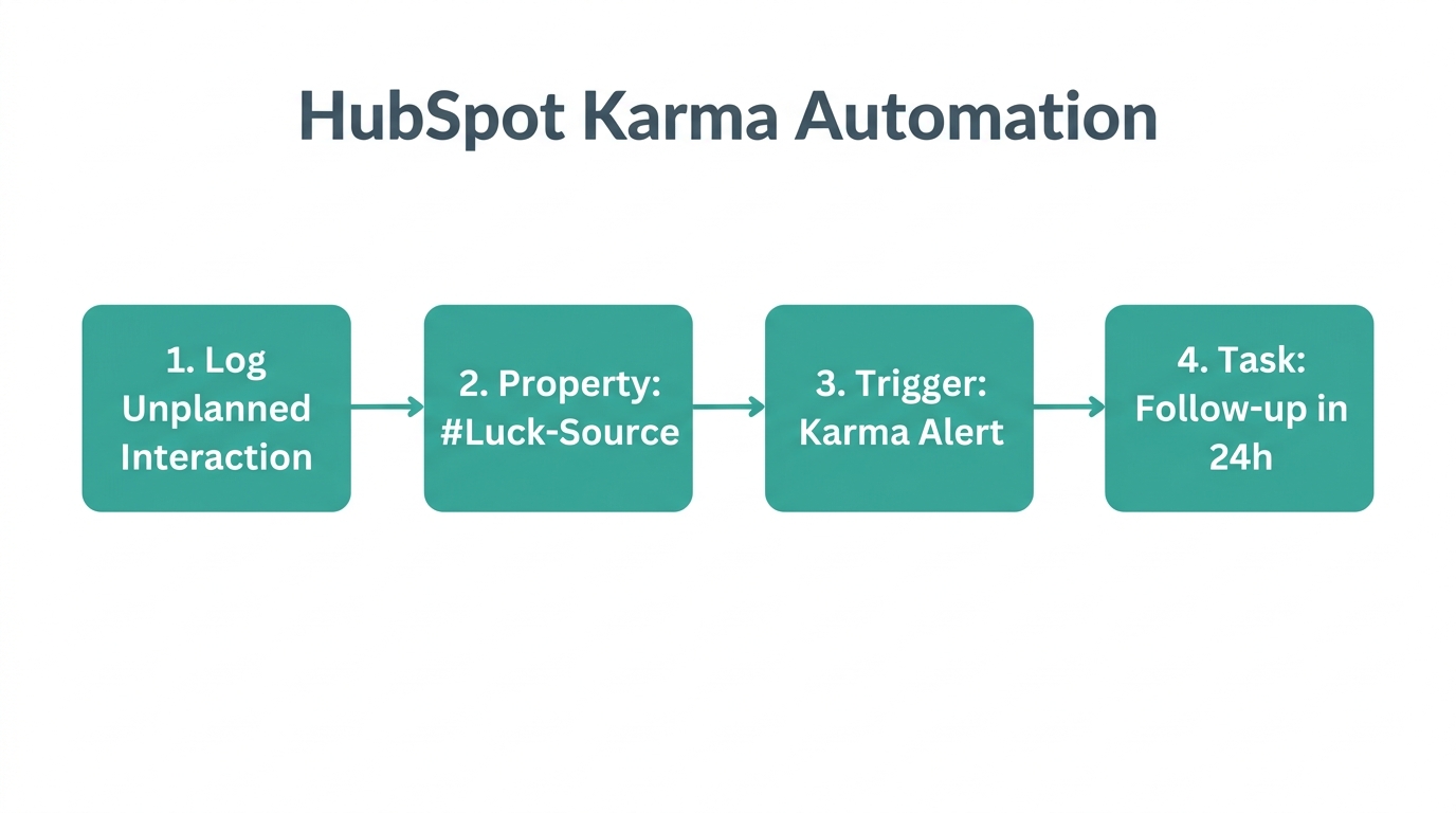 Step-by-step HubSpot automation for tracking unexpected networking opportunities.