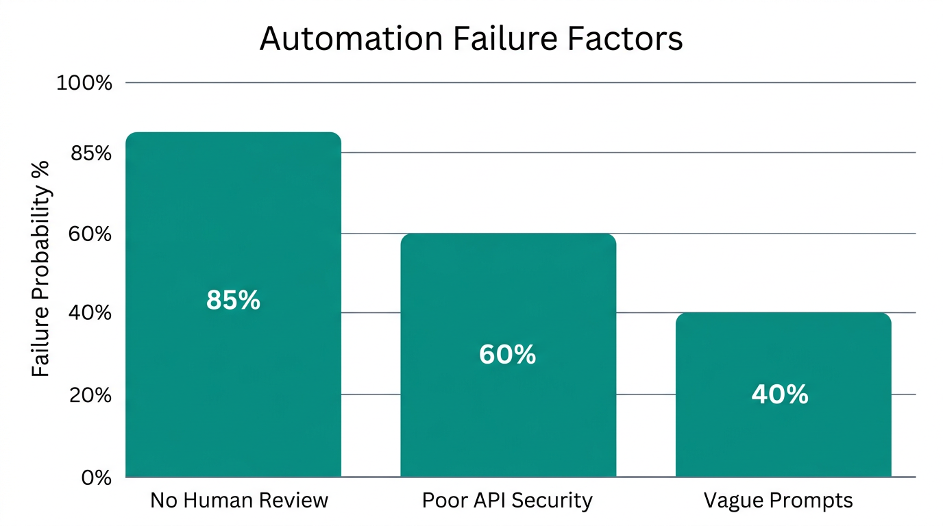 Statistical breakdown of common pitfalls in Meta ads automation.