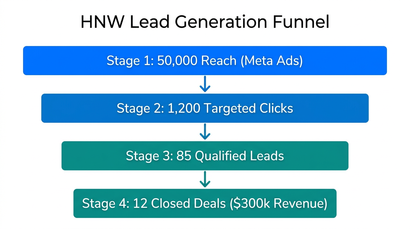 Lead conversion funnel for high-net-worth sport court marketing.