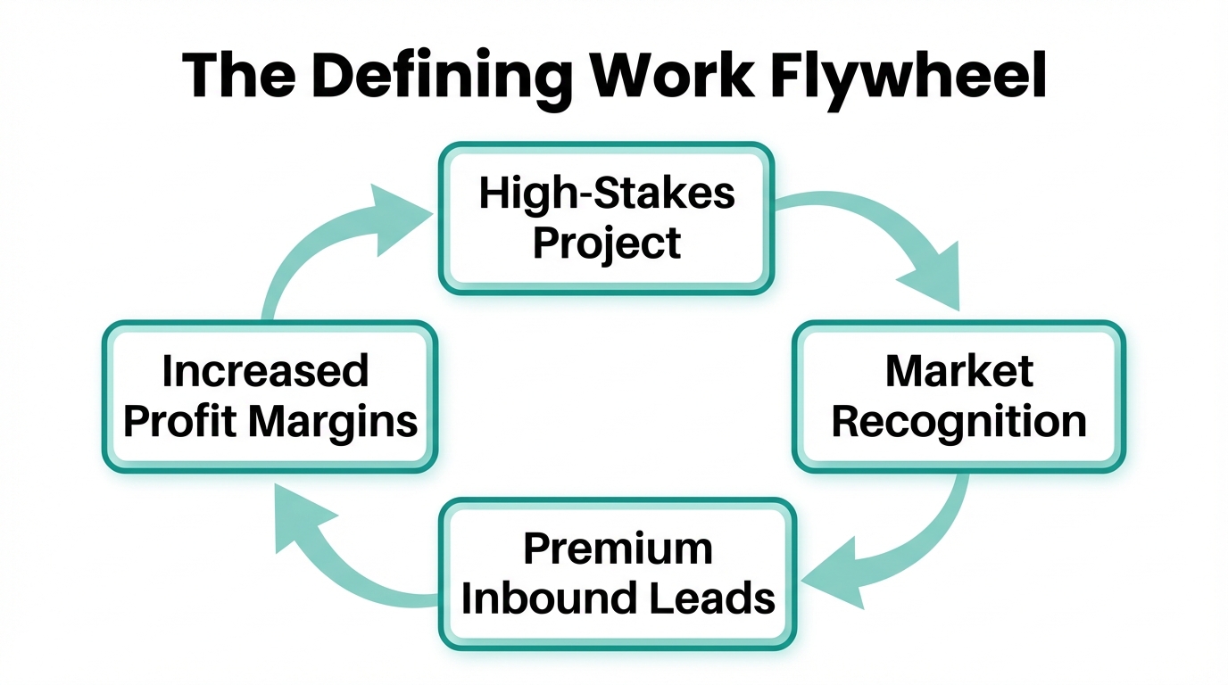 How strategic 'defining work' projects accelerate agency growth and authority.