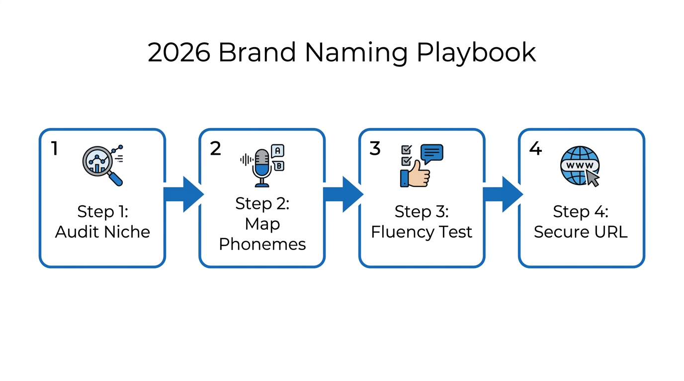 A strategic four-step workflow for developing a high-growth brand name.